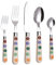 EXZACT Set di Posate 20 Pezzi a Pois, Acciaio Inox Lucidato a Specchio, Servizio per 4 con: Coltelli, Forchette, Forchette da Insalata, Cucchiai e Cucchiaini – Lavabile in Lavastoviglie