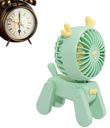Pzuryhg Creative Deer Desk Fan, Cute Animal Fans for Summer, Deer-Shaped Handheld Fan, Deer USB Desk Fan, Battery Powered Deer Fan, Deer Fan for Travel, Portable Fan for Hot Weather