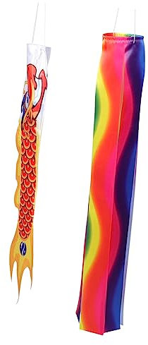 POPETPOP Lot De 4 Manches À Air Portables Pour Décoration De Fête En Extérieur Faciles À Utiliser À Suspendre Dans Le Jardin En Tissu Léger Pour Lapprovisionnement