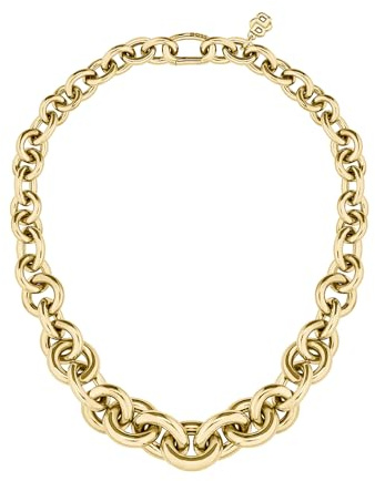 BOSS Jewelry Gliederhalskette, Gliederarmband oder Creolen für Damen Kollektion LIVE STATEMENT aus Edelstahl mit Gelbgoldbeschichtung