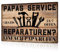 Putuo Decor Vintage Blechschild Papas Service – Retro Werkstatt Deko, Metall Schild für Garage, Hobbyraum, Männergeschenk