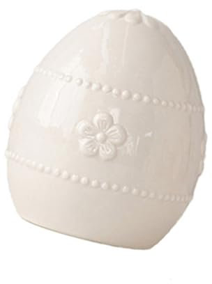 amangul Ostereier Deko Keramik Ostereier für elegante Tischdeko Frühling Feier Keramikfiguren Frühling (Oberblume weiß)