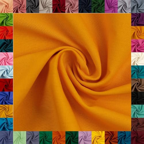 Baumwollstoff HEIDE, Swafing, 42 Uni-Farben, einfarbig, 100% Baumwolle, Coupons, Oeko-TEX Standard 100 (ocker, 0,5 m)