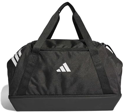 adidas Unisex Tiro Duffle Bag Medium with Bottom Compartment Duffel Bag, Black/White, One Size