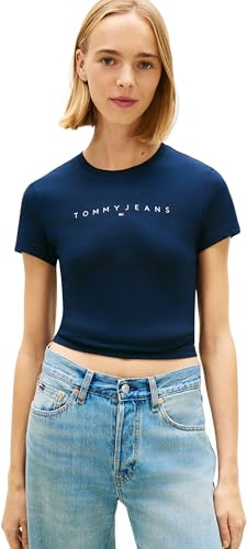 Tommy Jeans Damen T-Shirt Kurzarm Linear Slim Fit