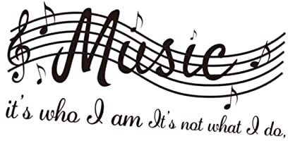 jojofuny Removable Music Note Wall Sticker Black PVC Decorative Wallpaper for Bedroom Adhesive Wall Decal with Strong Adhesion and No Residue Home Decor