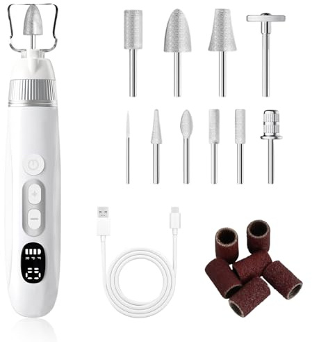 Focenat Ponceuse pour Ongles Professionnel, Lime a Ongle Electrique Sans Fil pour Ongles en Gel et Acrylique, Ponceuse Ongle avec 10 Vitesses Réglables, Set Manucure Pedicure pour Salon Maison