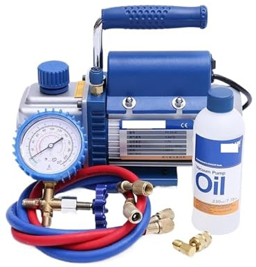 QAVLXIE 1PC 150W Refrigerant Vacuum Pump Kit for 1P Air Conditioning Pump Vacuum Machine R410A R407C R134a R12 R22(Vacuum Pump Kit)