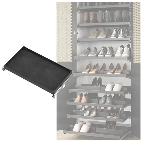 YJEUZCD Soft-Close Schublade Lagerung Regale, Herausziehen Schuh Kabinett Veranstalter, Kleiderschrank Küche Gleitschienen Herausschieben Schubladen Gestell(Schwarz,51x46cm)