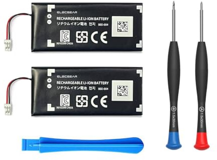 ElecGear 2x BEE-004 Battery Kit Replacement for Joy-Con 2 Controller, Switch 2 JC2 Rechargeable Li-ion Battery, 3.89V 500mAh 1.95Wh. Repair Y00 JIS00 Driver Tool incl.