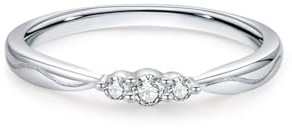 Ring Frauen, Fingerring Damen Breit mit Diamant Silber 18K Weißgold Größe 56 (17.8)