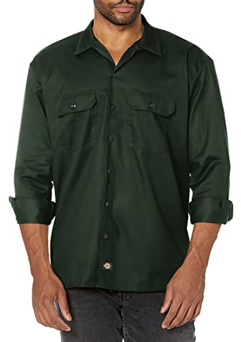 Dickies Men's Long Sleeve Work Shirt Trousers, Hunter Green, S UK