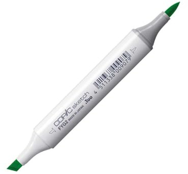 Copic Sketch Coloured Marker Pen - (FYG-2) Fluorescent Dull Yellow Green, For Art & Crafts, Colouring, Graphics, Highlighter, Design, Anime, Professional & Beginners, Art Supplies & Colouring Books