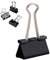 D.RECT Metal Foldbackklammern - Foldback Klammern Verpackung 12 Stück 32mm - Vielzweckklammern, Metall Binder Clips für: Notizen, Briefpapier - Büroklammern Gross, Schwarz