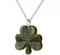 Eburya Carved Irish Shamrock - Irische Kleeblatt Kette - in Irland handgeschnitzt aus grünem Connemara Marmor - mit Sterlingsilber Kette