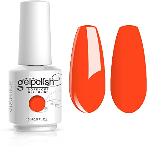 Vishine Soak-Off UV LED Gel Polish Nail Art Manicure Lacquer Orange Red (043)