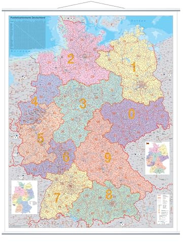 FRANKEN Kartentafel Deutschland, 1:760000, beschreibbar, trocken abwischbar, mit Metallleisten, rollbar, zur Wandbefestigung, 97 x 137 cm, KAM400