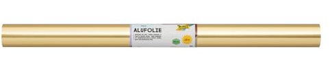 folia R 1 - Alufolie auf Rolle, einseitig kaschiert, ca. 50 cm x 10 m, gold - ideal zum Basteln und Verpacken