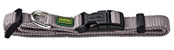 HUNTER VARIO BASIC Hundehalsung, Hundehalsband, robust, geschmeidig, Klickverschluss, S/1,0, grau