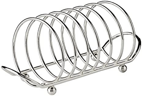EDZARD Toastständer String (L 22 cm) in silber - Halter, Ständer für 6 Toast & Brot Scheiben - Brot lagern, Toasthalter, Toastständer, Halterung für den Tisch - als Geschenke für den Schwager