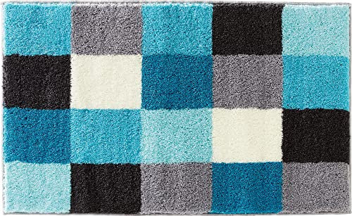 Erwin Müller Badematte Kreta türkis Größe 60x100 cm, Badteppich, Badvorleger rutschhemmend - kuscheliger Hochflor, für Fußbodenheizung geeignet
