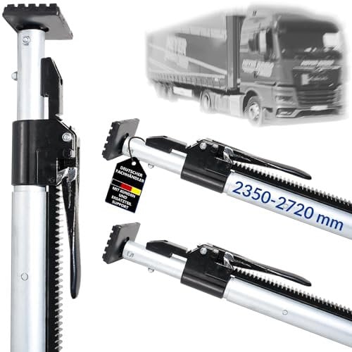 2 x Klemmbalken, Sperrbalken, Sperrlatte, Alu, LKW, 2350-2720 mm Ladungssicherung und Transportsicherung für PKW LKW Anhänger und Transporter