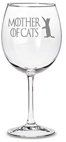 Game of Thrones Inspired Mother of Cats Engraved Novelty Wine Glass