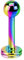 Piersando Piercing Stab Stecker Edelstahl Kugel für Lippen Lippe Labret Lippenpiercing Ohr Tragus Ohrpiercing Helix Nase Intim Zungen Nasen 1,2mm x 6mm x 3mm Rainbow