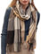 Bakicey Damen Schal XXL Warm Weich Strickschal Karo Winterschal Herbstschal Wolleschal Frauen Deckenschal Halstuch Scarf Poncho Cape, C, 3XL