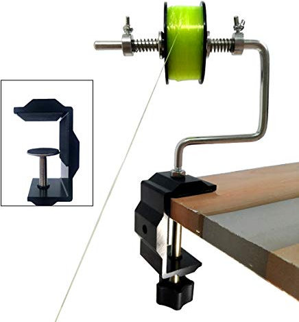 FISSPHORT Fishing Line Spooler Silver Reel Winder Spool Tackle Winder spooling Station Winding System Ultimate Line with U Clamp (C-with U Clamp)