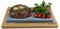 Black Rock Grill Steakstein Grillset für 4 Personen, Sizzling Lava Stone Steak Set mit Bambusbrett und Edelstahlunterlage, ideal zum Grillen von Fleisch, Fisch, Gemüse und mehr