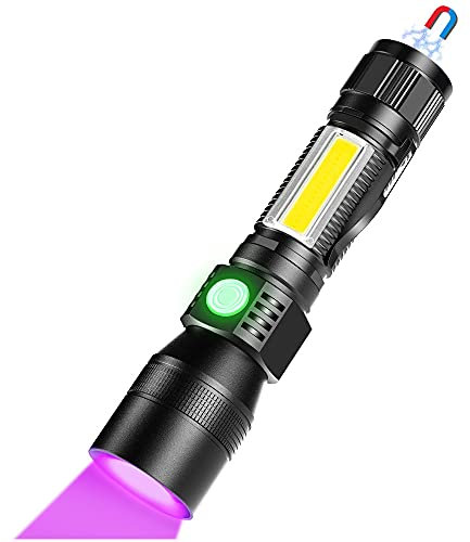 iToncs 3 in 1 UV Fang Skorpion Taschenlampe [Weiß, Rot & UV] Superhelle wasserdichte LED Taschenlampe mit 7 Modi für Haustier, Lebensmittel, Pilzerkennung/Camping/Nachtfischen