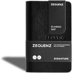 Zequenz Signature Classic 360° Notizbuch A7 – Softcover, 200 Blatt, flachliegend & flexibel, 70g/m² Papier, Kariert, Schwarz, füllerfreundlich & minimalistisch