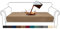 Granbest Premium Wasserdicht Sofa Sitzkissenbezug, High Stretch Jacquard Sitzkissenschutz Sofasitzbezug für Couch (3 Sitzer, Kamel)