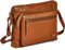 Wise Owl Accessories Kleine Umhängetaschen & Geldbörsen aus weichem, gekrispeltem Echtleder - Triple Zip Premium Sling Frequenzweiche Umhängetasche für Damen (Cognac Nappa)