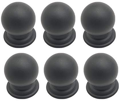 BOZONLI 6 Stück Matt-Schwarz Kugelknauf Schubladenknöpfe Möbelknöpfe Schrankknöpfe Schubladengriffe Kommodenknöpfe Kugel-Knopf Ø22mm für Küche Schrank Schublade