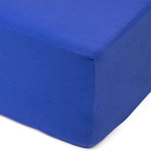 Amago - Spannbetttuch, 50 cm Steg, 100 prozent Baumwolle, 180 x 200 cm - Blau