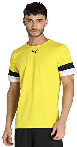 PUMA mens T-Shirt, Cyber Yellow-PumaBlack-White, L