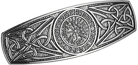 KKJOY Vintage Metall Haarspange Silber, Keltische Knoten Haarklammer Groß, 24 Runen Kompass Haarnadeln, Gothic Haarspangen Damen, Braut Haarschmuck Hochzeit, Bananenspange für Frauen und Mädchen