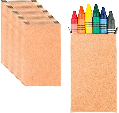 Deliex Lote 10 pack Ceras para dibujar Colores Infantiles 6 Mini Ceras por Caja. Ideal para regalos en Cumpleaños Infantiles, detalles para niños en Bodas, comuniones y Colegios (10)