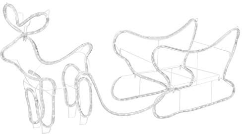 vidaXL Weihnachtsdekoration Rentiere Schlitten Outdoor 252 LEDs Beleuchtet Weihnachtsbeleuchtung Weihnachtsdeko Weihnachten Dekofigur