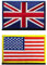 Zcketo 2 PCS Great British Union United Kingdom UK Patch and USA American Flag Hook and Loop Embroidered National Emblem Patch for Football Clothes Jersey Backpack Caps Travel Tactical
