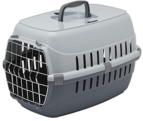 CAT CENTRE Spark Pet Carrier, Cat Kitten Dog Puppy Transport, up to 8 kg | Car travel cage, lockable front door, air vents, seat belt slots, BPA-free plastic, for cats and small dogs