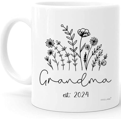 Muttertagsgeschenk für Oma – Tasse mit Aufschrift Promoted To Grandma 5,131.0 cm, zukünftige Oma Geschenke, Geschenke für Oma zum ersten Mal, Kaffeetassen, Geburtstagsgeschenk für Großmutter
