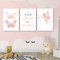 SWECOMZE 3er Set Poster Kinderzimmer, Rosa Schmetterling Bilder Ohne Rahmen, Kinderposter, Bilder Babyzimmer, Wandbilder Deko Für Mädchen (30 x 40cm)