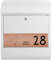 banjado® Briefkasten personalisiert mit graviertem Namensschild in Kupfer/Briefkasten weiß 39x47x14cm / Briefkasten mit Hausnummer, Namen & Motiv Vogel/Briefkasten mit Zeitungsfach