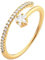 Heideman, anello da donna in acciaio inox, argento, oro, oro rosa, lucido, anello da donna Jella, placcato argento, placcato oro rosa con pietra bianca, Acciaio inossidabile, Zirconia cubica