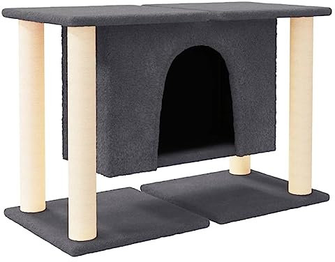 vidaXL Arbre à Chat avec Griffoirs en Sisal Gris Foncé 50 cm Arbre à Grimper