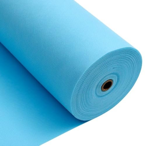 Longing Home Rouleau de Nappe jetable en intissé Imitation Tissu au mètre, idéal pour Un Anniversaire, Une fête, décoration (Bleu Ciel, 1,18 × 25 m)