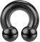 ZS Chirurgenstahl Hufeisen Circular Barbell Ringe, 00G 0G 2G 4G 6G 8G 12G 16G Dick PA Rings, CBR Nasenring Septum Ohr Piercing Körperschmuck (Schwarz,2G,12mm)